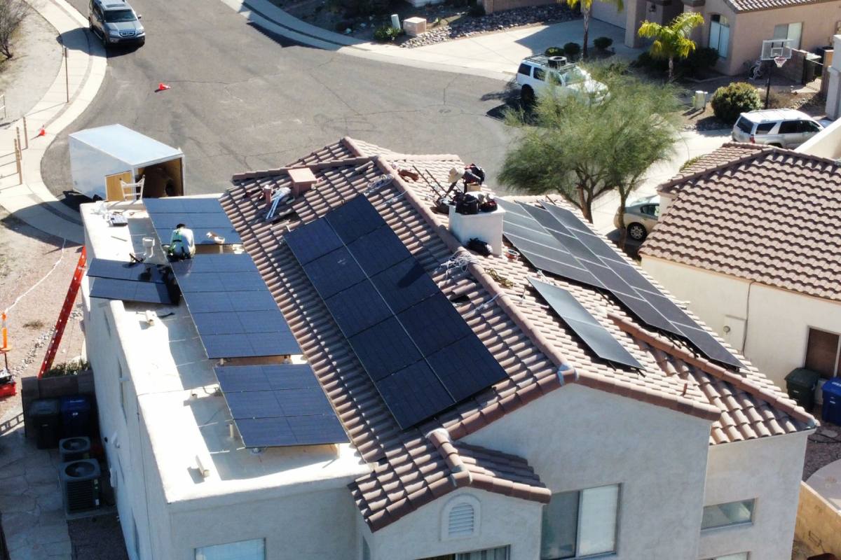 Solar installation on a Catalina Foothills home