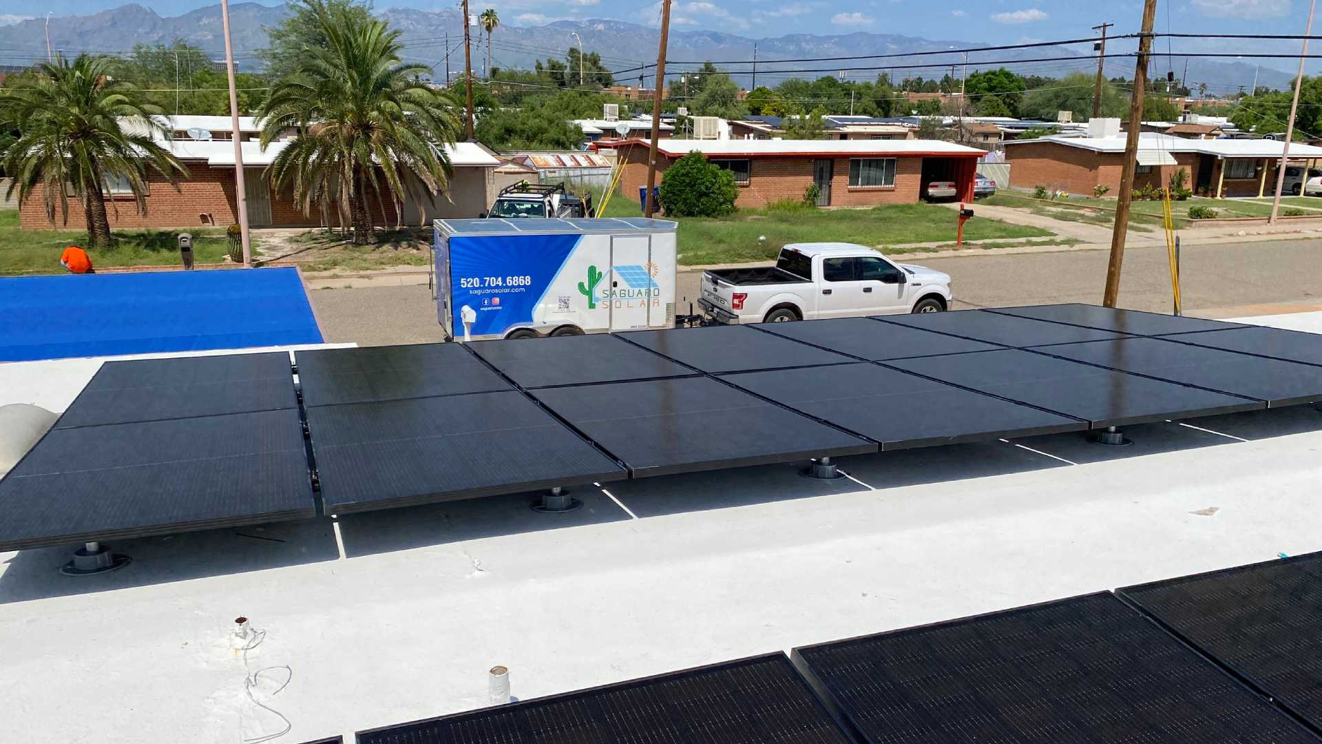 Completed residential solar array installed by Saguaro Solar in Tucson